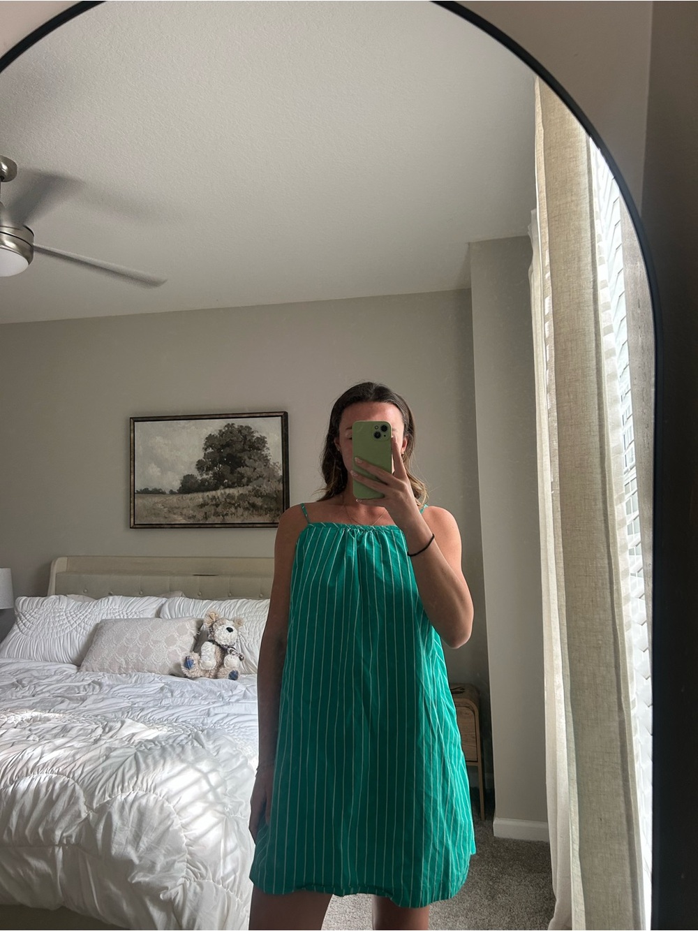 Target Green Striped Mini Dress